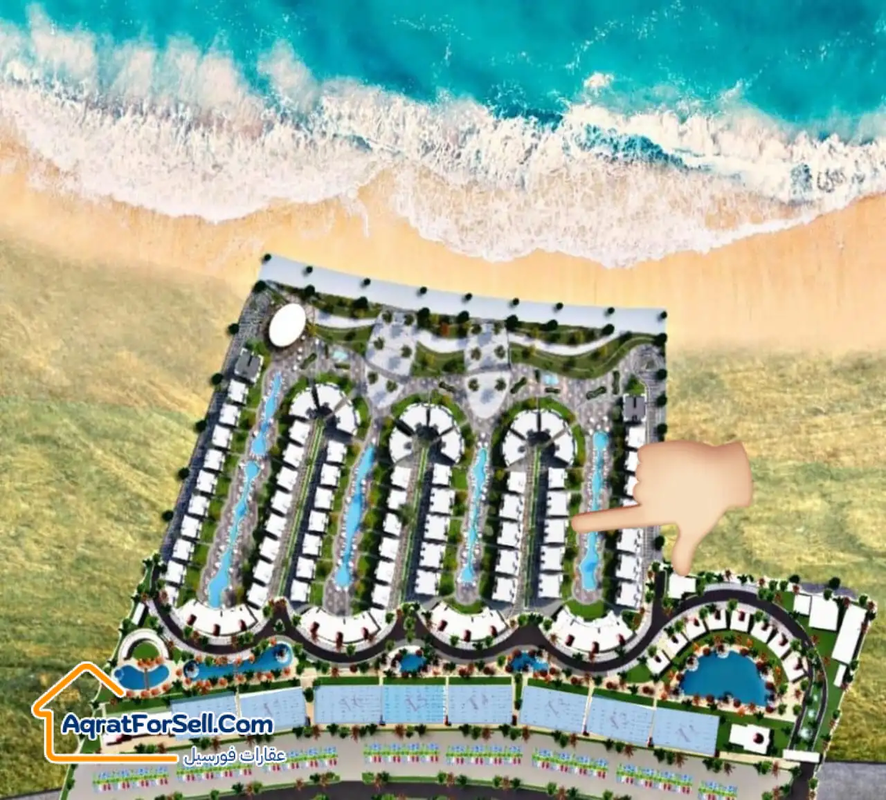 شالية 90 متر استلام فوري قرية بيلا فينتو مباشرة على شاطئ الجلالة