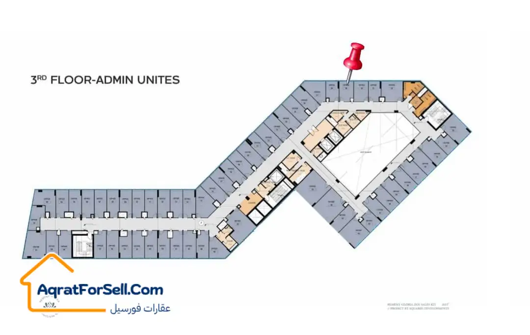 مكتب إداري للبيع في الداون تاون بالعاصمة الإدارية Mu23